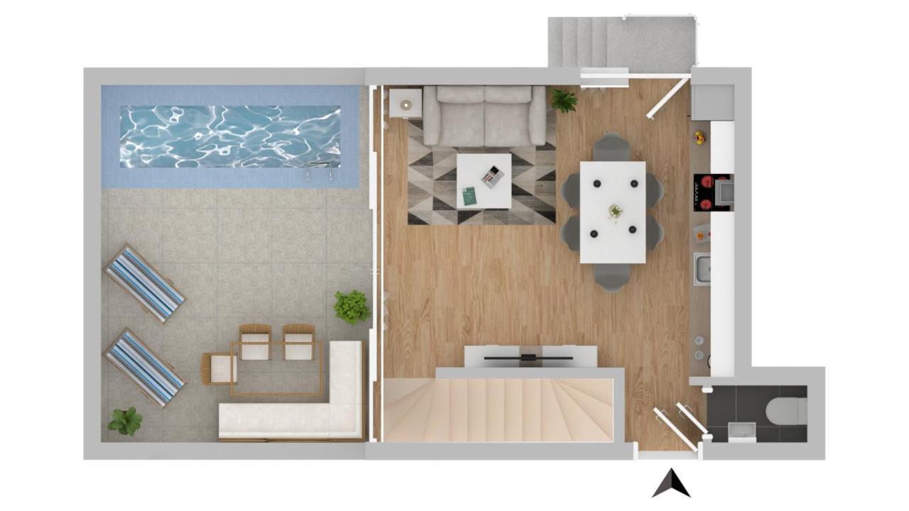 Villa Solis Lacus Modern Apartment - Private Heated Pool - Smart Tv Sky X - Free Parking Njivice Esterno foto